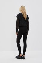 Spodnie materiałowe damskie, czarne, Moodo