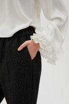 Spodnie materiałowe damskie, czarne, Moodo