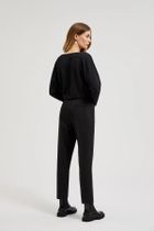 Spodnie materiałowe damskie, czarne, Moodo