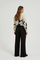 Spodnie materiałowe damskie, czarne, Moodo