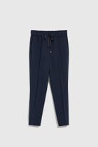 Spodnie materiałowe damskie, granatowe, Moodo