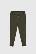 Spodnie materiałowe damskie, khaki, Moodo