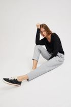 Spodnie materiałowe damskie, szare, Moodo