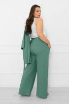 Spodnie materiałowe damskie, zielone, Bono, Italian Fashion