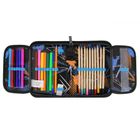 Starpak, piórnik rozkładany, pojedynczy, z wyposażeniem, Football Blue