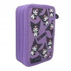 St.Majewski, Kuromi, piórnik rozkładany, potrójny, z wyposażeniem, Violet