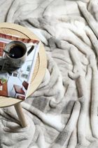 Stof, koc pluszowy scotland w kratę, 130-160 cm