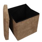 Storage Solutions, pufa ze schowkiem sztruksowa, Tobo, 38-38-38 cm