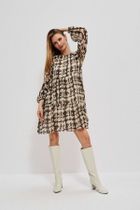 Sukienka damska, beżowa, Moodo