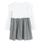 Sukienka dziewczęca z długim rękawem, czarno-biała, Nicol