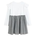 Sukienka dziewczęca z długim rękawem, czarno-biała, Nicol