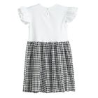 Sukienka dziewczęca z krótkim rękawem, biało-czarna, Nicol
