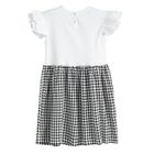 Sukienka dziewczęca z krótkim rękawem, biało-czarna, Nicol