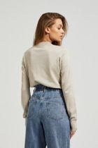 Sweter damski, beżowy, Moodo