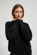 Sweter damski, czarny, Moodo