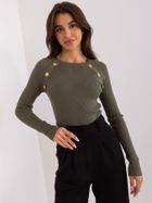 Sweter damski, khaki, P-M
