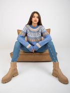 Sweter damski, niebieski, Rue Paris