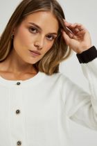 Sweter damski, rozpinany, biały, Moodo