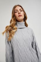 Sweter damski, szary, Moodo