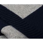 Szalik męski z wełną, granatowo-szary, Peterson