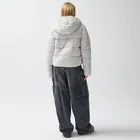 Szara ocieplana kurtka z kapturem cropped NOWEAR