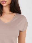 T-shirt damski, beżowy, Sublevel