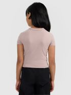 T-shirt dziewczęcy, beżowy, 4F