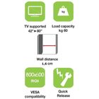 Techly, uchwyt ścienny TV LED/LCD, 42-80"