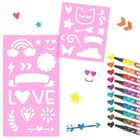 Top Model, zestaw cienkopisów z szablonami, 10 kolorów