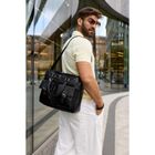 Torba na laptopa, czarna, skórzana, 13,3", Peterson