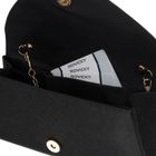 Torebka kopertówka, czarna, brokatowa, Rovicky