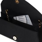 Torebka kopertówka, czarna, skóra ekologiczna, Rovicky