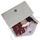 Torebka kopertówka, srebrna, brokatowa, Rovicky