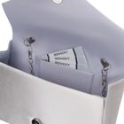 Torebka kopertówka, srebrna, Rovicky