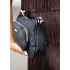 Torebka listonoszka, czarna, skóra ekologiczna, Peterson