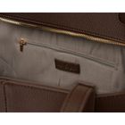 Torebka shopper z etui, brązowa, skóra ekologiczna, Peterson