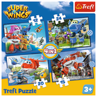 Trefl, Super Wings, Odlotowa paczka, 4w1, puzzle, 12, 15, 20, 24 elementy