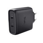 Trust, ładowarka, GaN 65W, 2xUSB-C, czarna
