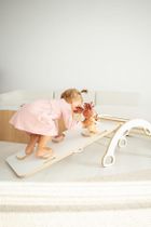 tupti.wood, 3w1: mały bujak montessori + mała zjeżdżalnia, chmurki + blat