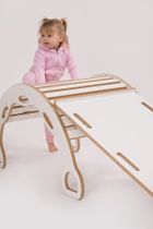 tupti.wood, duży bujak montessori z uchwytami + duża zjeżdżalnia, drabinka