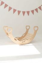 tupti.wood, duży bujak montessori z uchwytami, naturalny