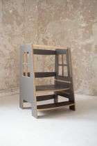 tupti.wood, Kitchen Helper, Double Safe, pomocnik kuchenny dla rodzeństwa, szary