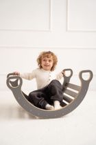 tupti.wood, mały bujak montessori, szary