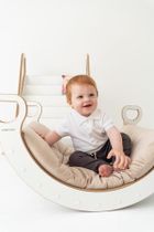 tupti.wood, poduszka do bujaka montessori, materac do małego bujaka, beżowy