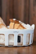 Vialli Design, koszyk na pieczywo z wkładem bawełnianym, Livio biały