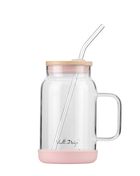 Vialli Design, słoik ze słomką, 600 ml, różowy Fuori