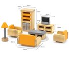 Viga, PolarB, zestaw mebelków do domku dla lalek, pokój dzienny z telewizorem
