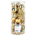 Vilde, bombki choinkowe, nietłukące, złote, 4 cm, 5 cm, 6 cm, 10 cm, 40 szt.