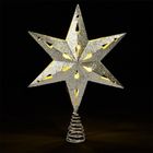 Vilde, czubek na choinkę, świecący, gwiazda, złota brokatowa, 33 cm, 10 led