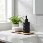 Vilde, dozownik do mydła, szklany, czarny, 330 ml